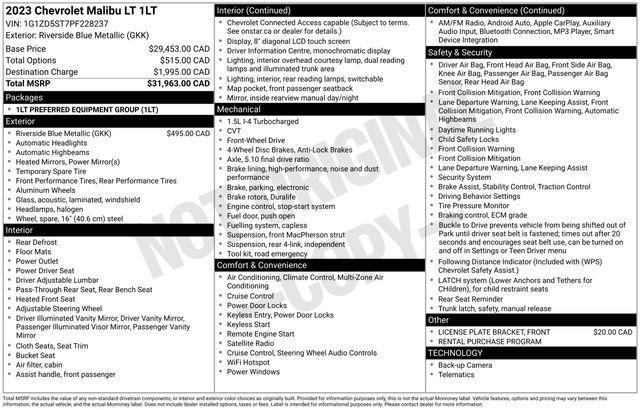 Chevrolet Malibu 1LT 2023