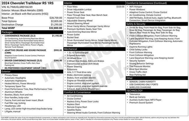 Chevrolet TrailBlazer RS AWD 2024