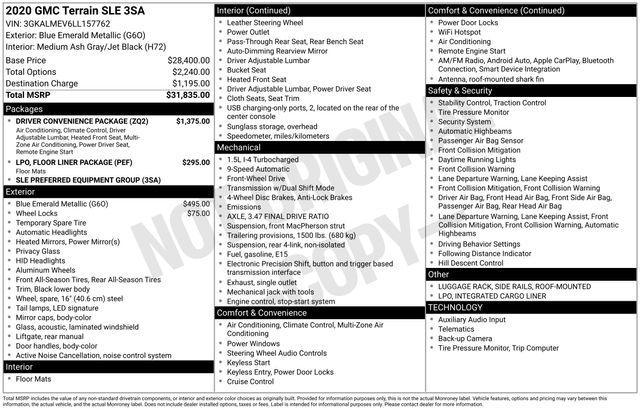 GMC Terrain SLE 2020