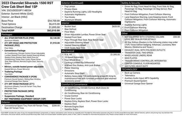 Chevrolet Silverado 1500 RST Crew Cab 4WD 2023
