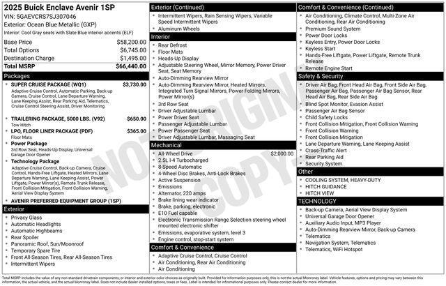 Buick Enclave Avenir AWD 2025