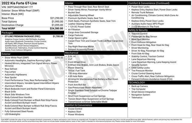 Kia Forte GT Line 2022