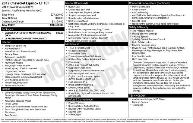 Chevrolet Equinox LT 1.5 2WD 2019