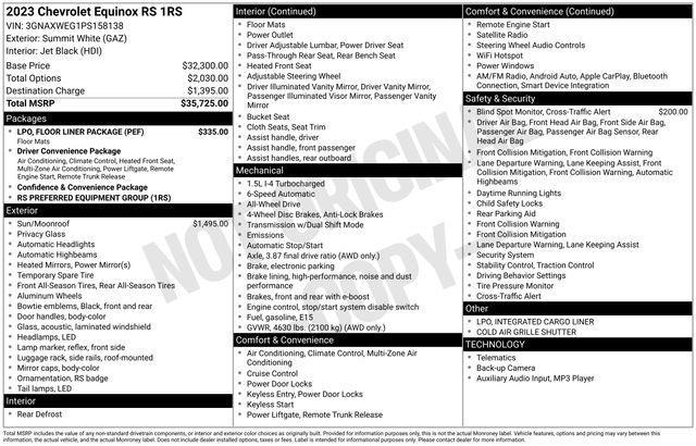 Chevrolet Equinox RS 2023