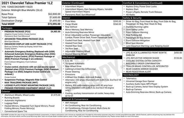 Chevrolet Tahoe Premier 2021