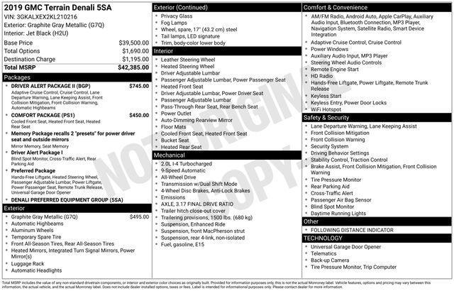 GMC Terrain Denali AWD 2019
