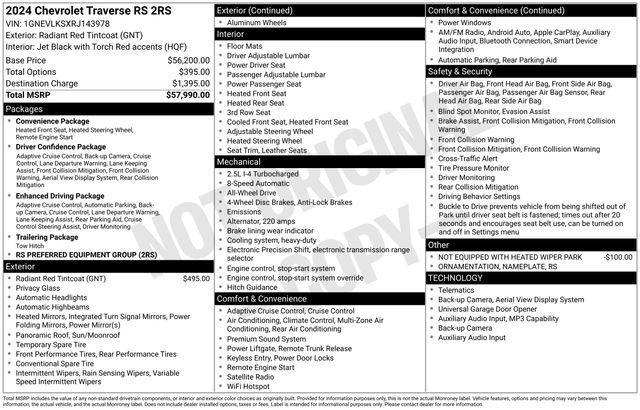 Chevrolet Traverse RS AWD 2024