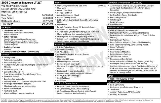 Chevrolet Traverse LT AWD 2026