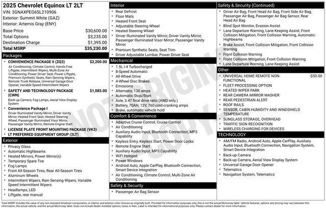 Chevrolet Equinox LT AWD 2025