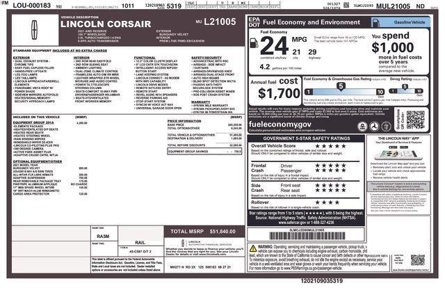Lincoln Corsair Reserve AWD 2021