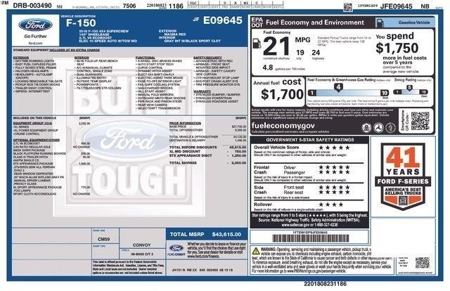 Ford F-150 XL SuperCrew 5.5-ft. Bed 4WD 2018
