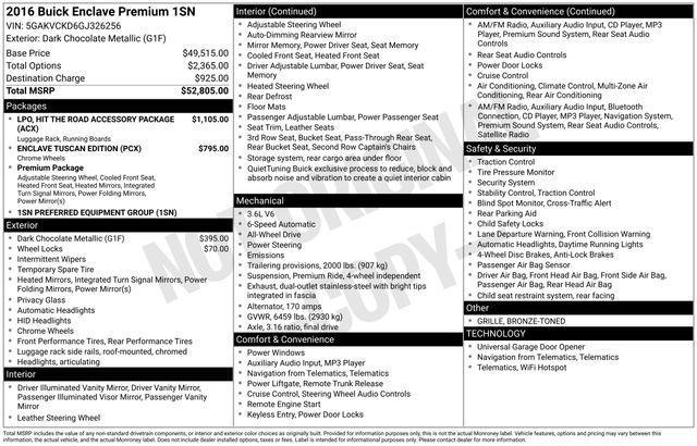 Buick Enclave Premium AWD 2016