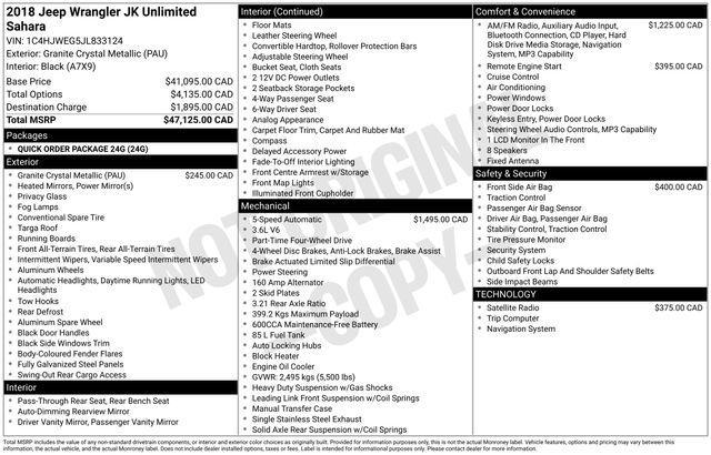 Jeep Wrangler JK Unlimited Sahara 4WD 2018