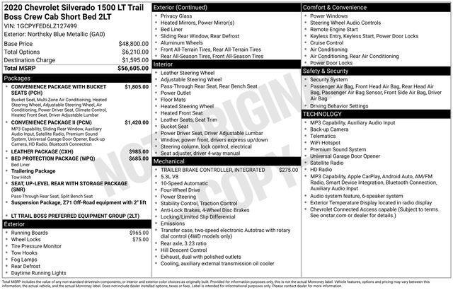 Chevrolet Silverado 1500 LT Trail Boss Crew Cab 4WD 2020