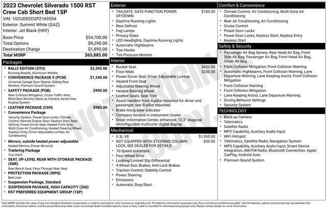 Chevrolet Silverado 1500 RST Crew Cab 4WD 2023