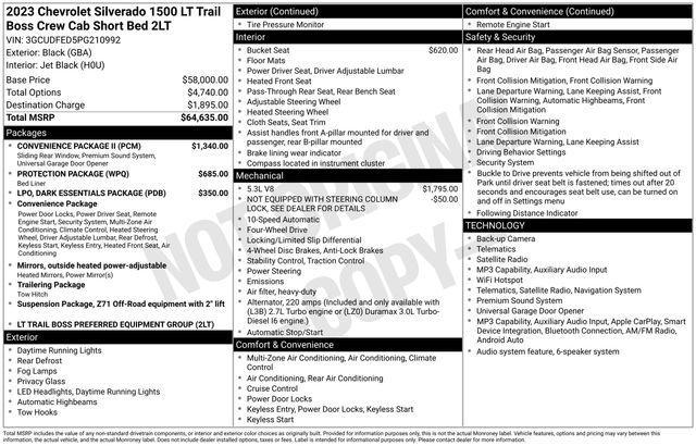 Chevrolet Silverado 1500 Trail Boss LT Crew Cab 4WD 2023