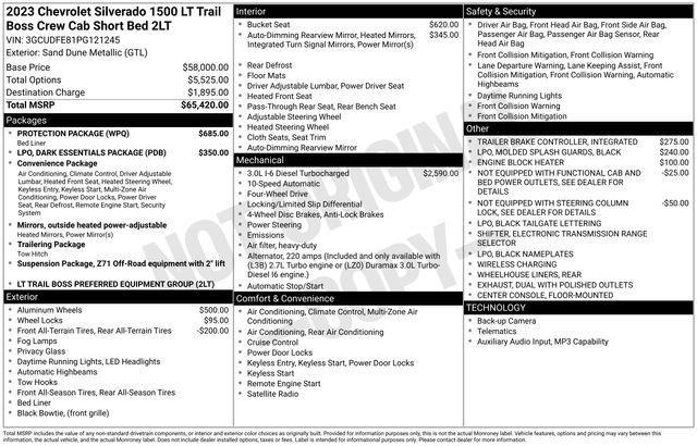 Chevrolet Silverado 1500 Trail Boss LT Crew Cab 4WD 2023