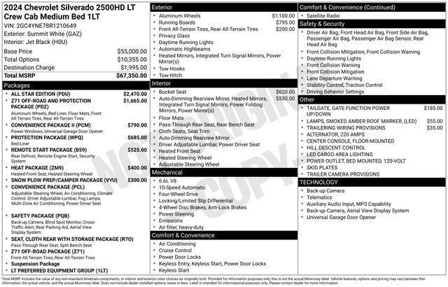 Chevrolet Silverado 2500HD LT Crew Cab Long Box 4WD 2024