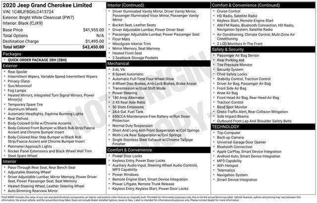 Jeep Grand Cherokee Limited 4WD 2020