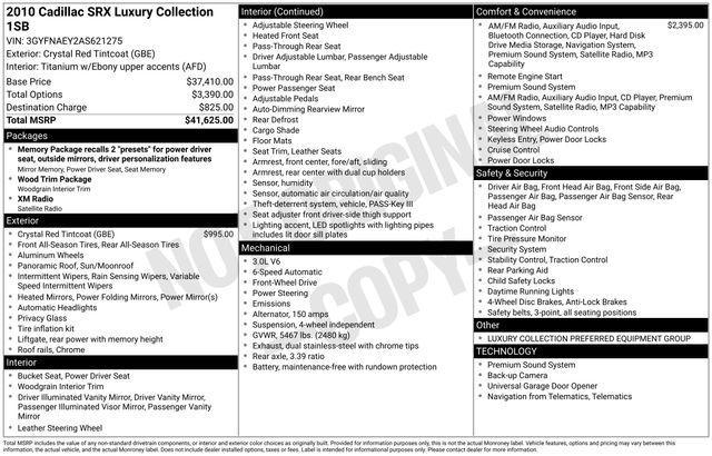 Cadillac SRX Luxury Collection 2010