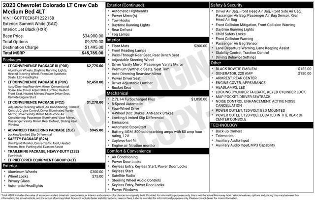 Chevrolet Colorado LT Crew Cab 4WD 2023