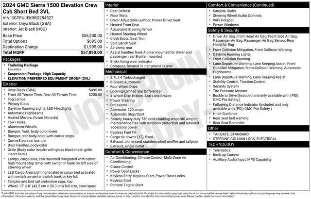 GMC Sierra 1500 Elevation L Crew Cab 4WD 2024