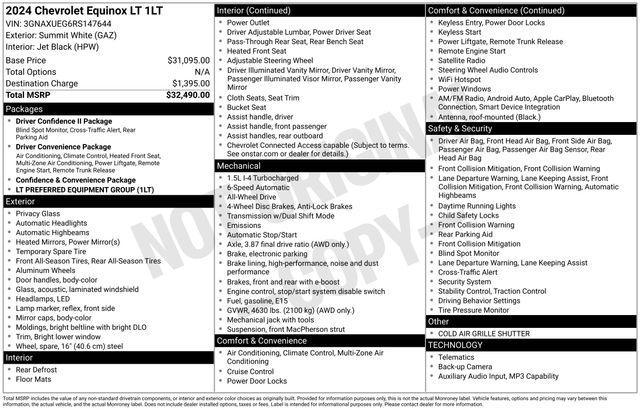 Chevrolet Equinox LT AWD 2024