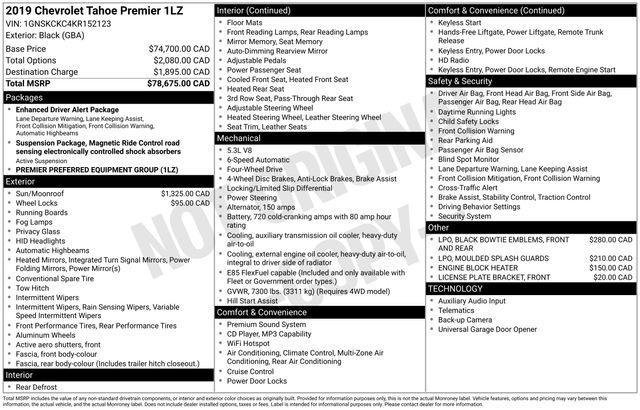 Chevrolet Tahoe Premier 4WD 2019