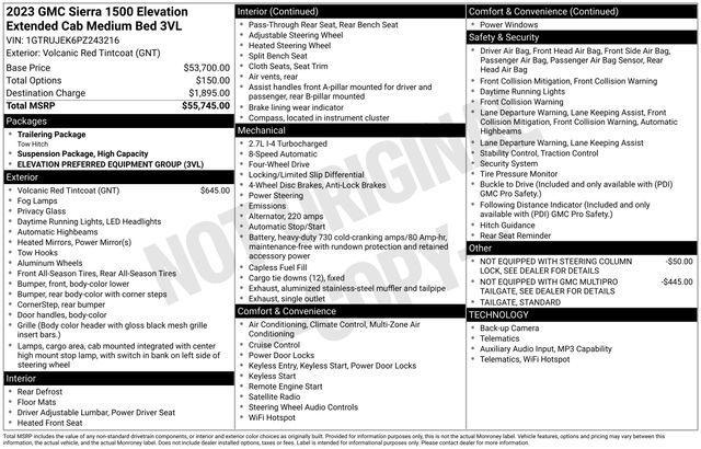 GMC Sierra 1500 Elevation Double Cab 4WD w/3VL 2023