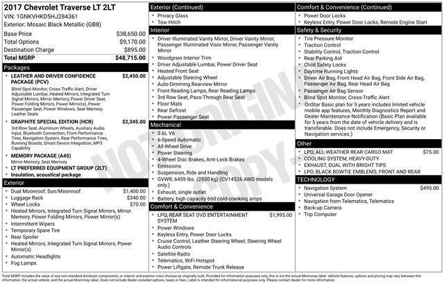 Chevrolet Traverse 2LT AWD 2017