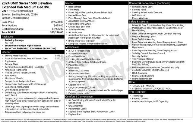 GMC Sierra 1500 Elevation Double Cab 4WD w/3VL 2024