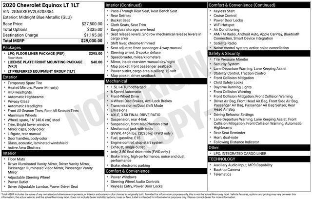 Chevrolet Equinox LT 1.5 2WD 2020