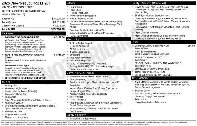 Chevrolet Equinox LT AWD 2025