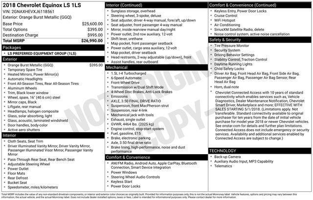 Chevrolet Equinox LS 2WD 2018