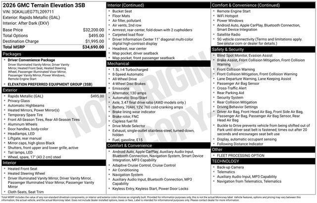 GMC Terrain Elevation AWD 2026