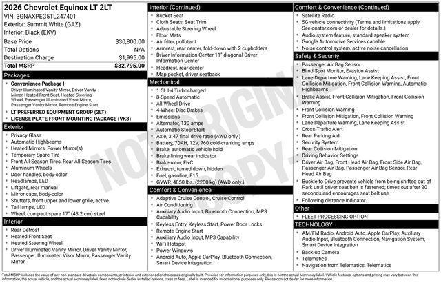Chevrolet Equinox LT AWD 2026