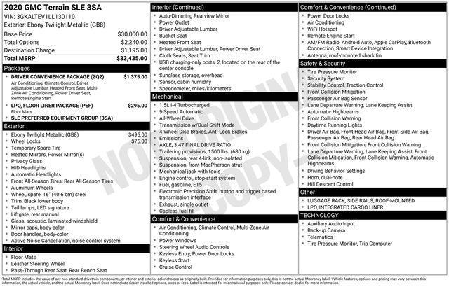 GMC Terrain SLE AWD 2020