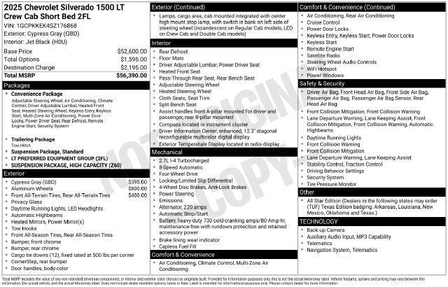 Chevrolet Silverado 1500 LT-L Crew Cab 4WD 2025
