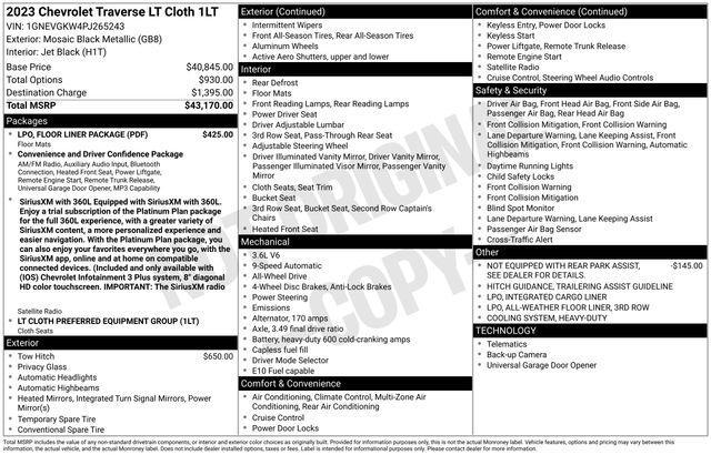 Chevrolet Traverse LT Cloth AWD 2023