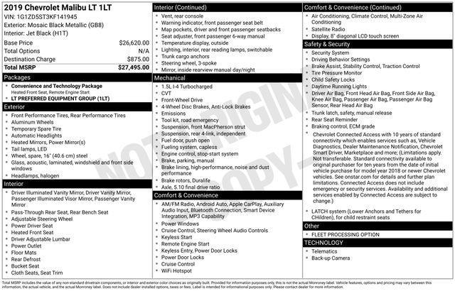 Chevrolet Malibu LT 2019