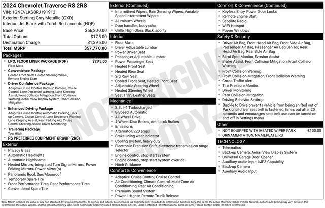 Chevrolet Traverse RS AWD 2024
