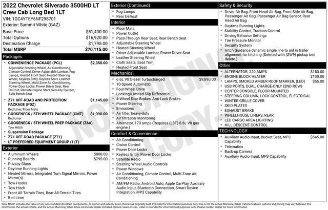 Chevrolet Silverado 3500HD LT Crew Cab 4WD 2022