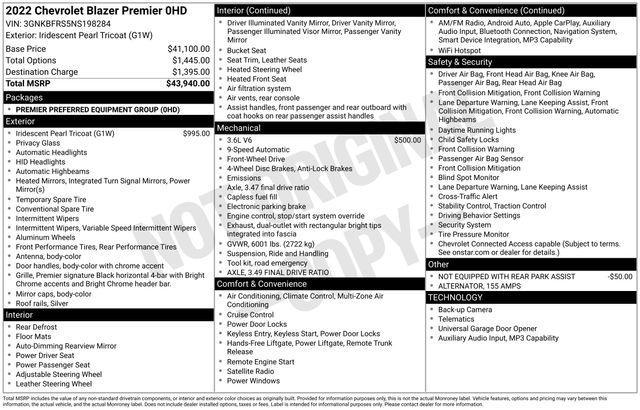 Chevrolet Blazer Premier 2022