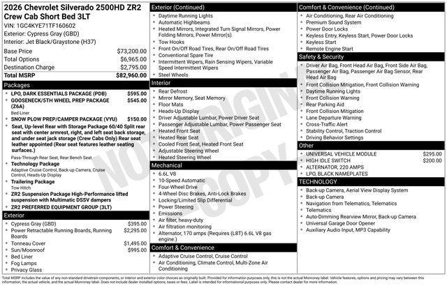 Chevrolet Silverado 2500HD ZR2 Crew Cab 4WD 2026