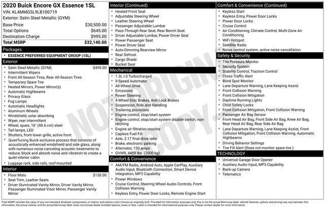 Buick Encore GX Essence AWD 2020