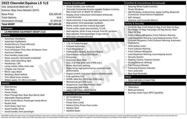 Chevrolet Equinox LS 2WD 2022