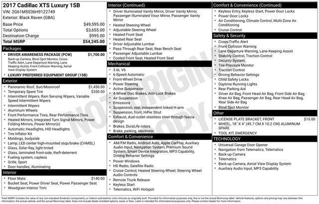 Cadillac XTS Luxury FWD 2017