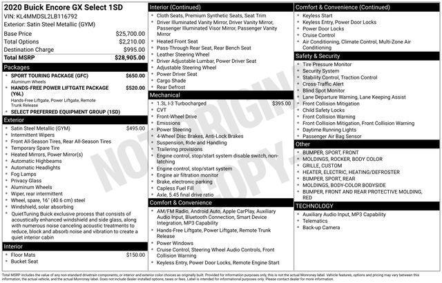Buick Encore GX Select 2020