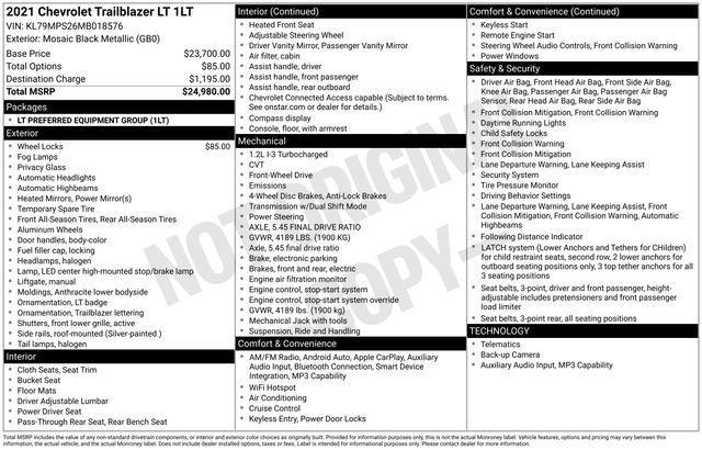 Chevrolet TrailBlazer LT 2021