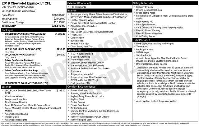 Chevrolet Equinox LT 2WD 2019